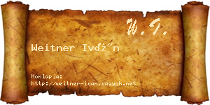 Weitner Iván névjegykártya